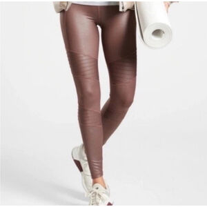 Athleta NWT Inclination Moto Shimmer Tight Leggings in Dusty Rose, Size L
